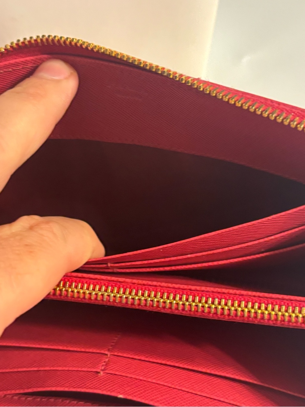 Prada pink Saffiano Zip-Around Wallet Bow Detail minor call out price reflects - Picture 7 of 12